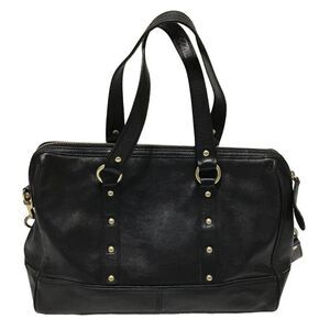 Coach Nancy Black Silver Studs Leather Shoulder Crossbody Bag